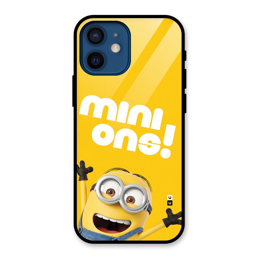 Happy Minion Glass Back Case for iPhone 12 Mini