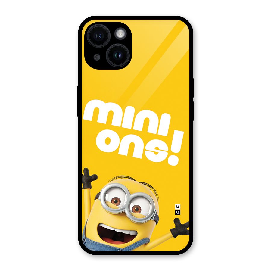Happy Minion Glass Back Case for iPhone 14