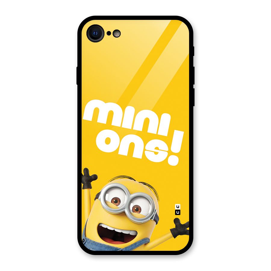Happy Minion Glass Back Case for iPhone SE 2022