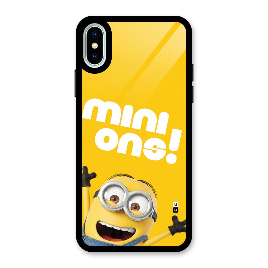 Happy Minion Glass Back Case for iPhone XS