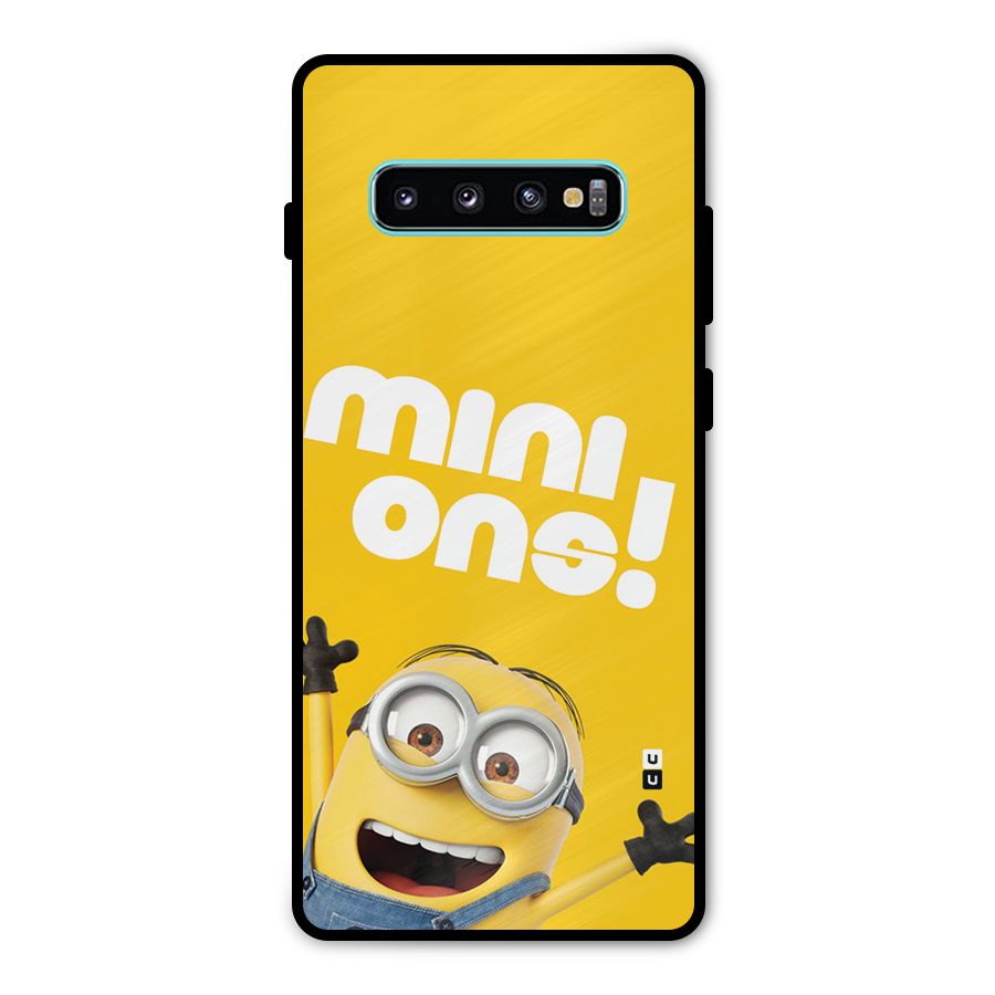 Happy Minion Metal Back Case for Galaxy S10 Plus