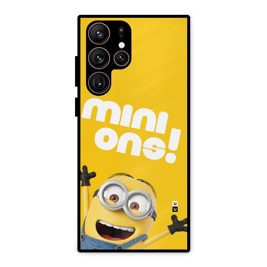 Happy Minion Metal Back Case for Galaxy S22 Ultra 5G