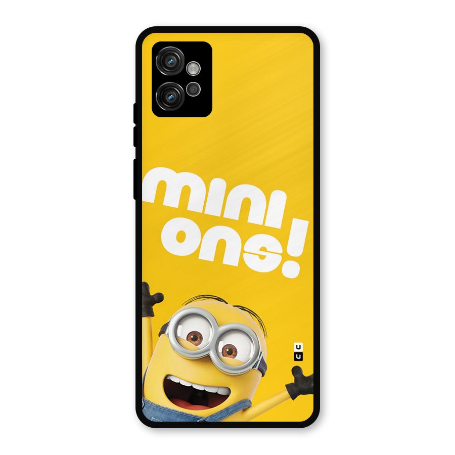 Happy Minion Metal Back Case for Moto G32