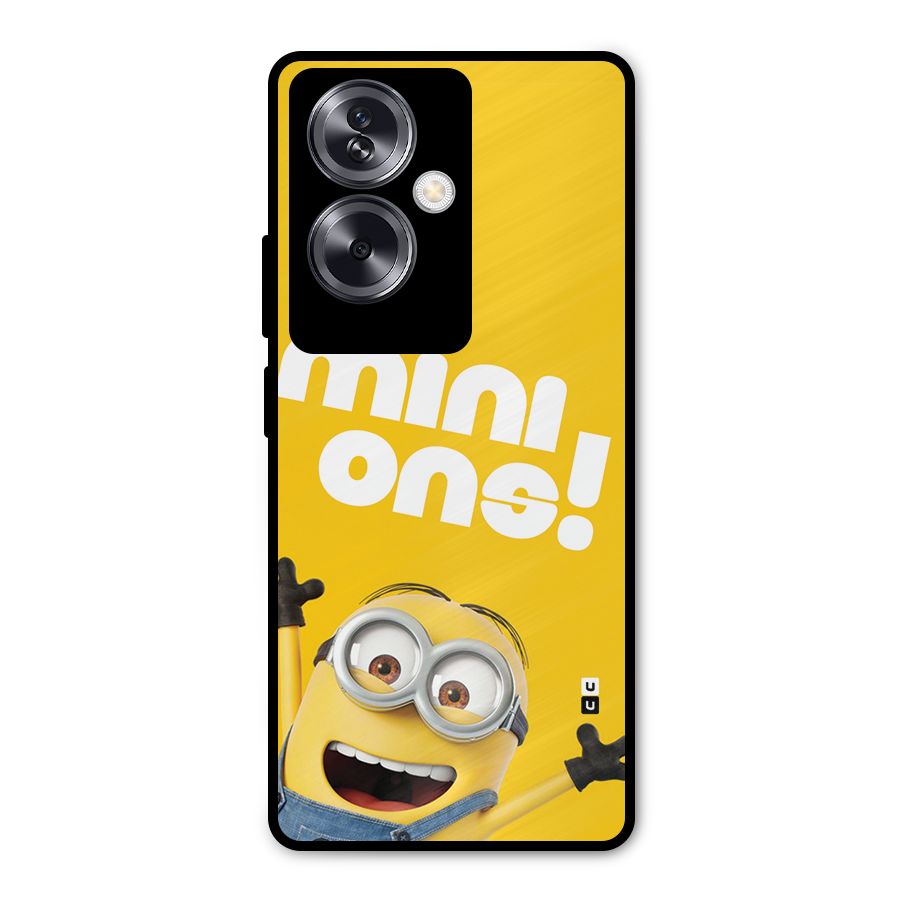 Happy Minion Metal Back Case for Oppo A79 5G