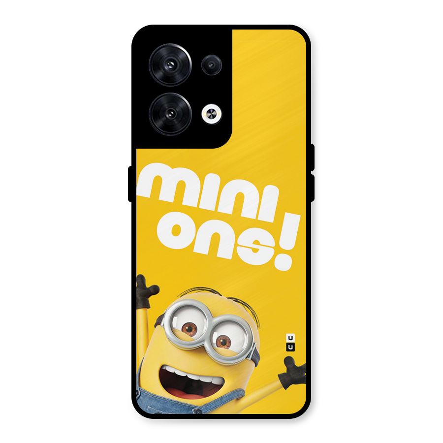 Happy Minion Metal Back Case for Oppo Reno8 5G