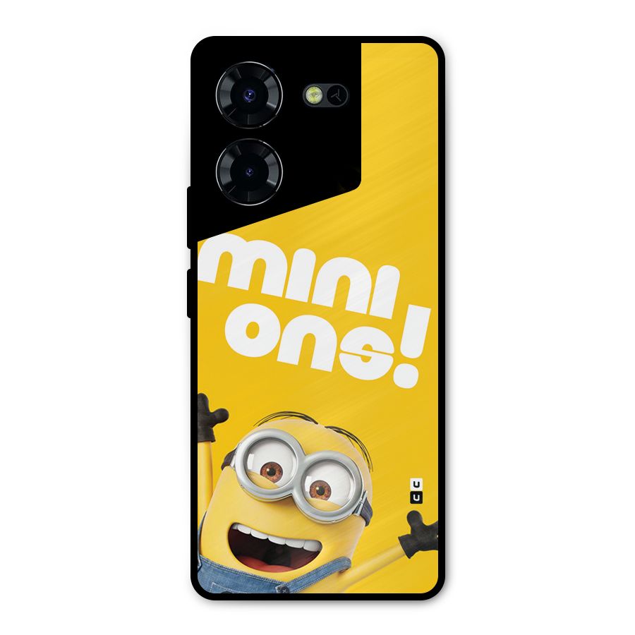 Happy Minion Metal Back Case for Tecno Pova 5 Pro 5G