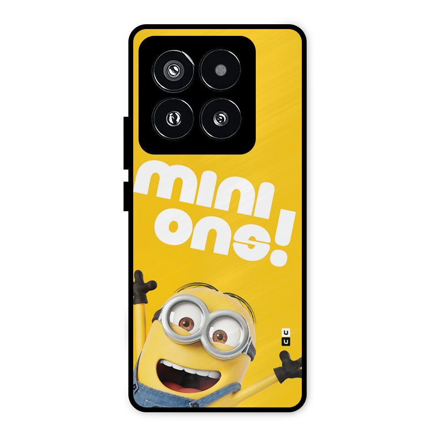 Happy Minion Metal Back Case for Xiaomi 14 Pro