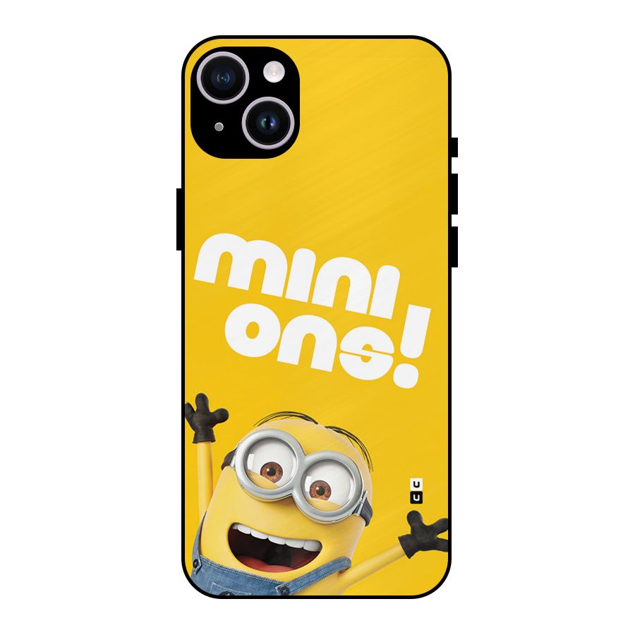Happy Minion Metal Back Case for iPhone 14 Plus