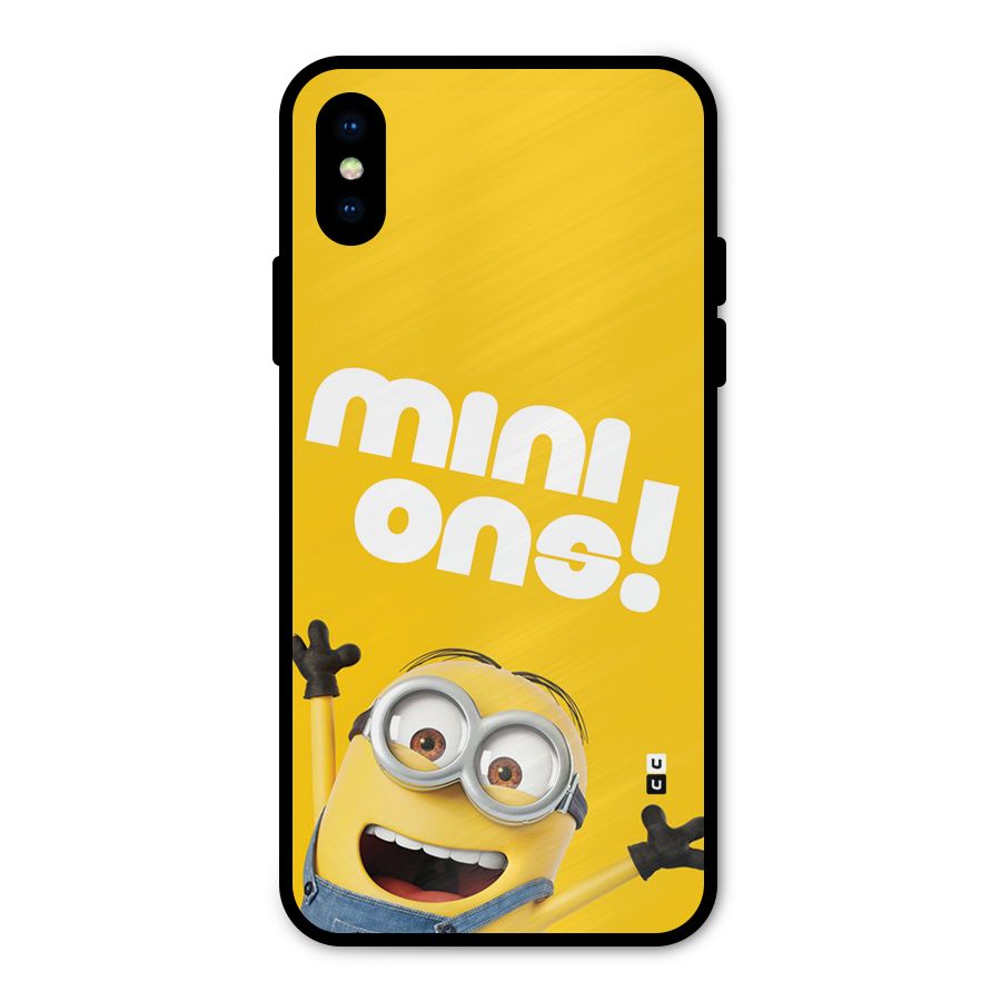 Happy Minion Metal Back Case for iPhone XS