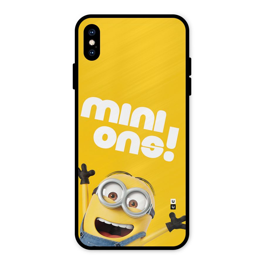 Happy Minion Metal Back Case for iPhone XS Max