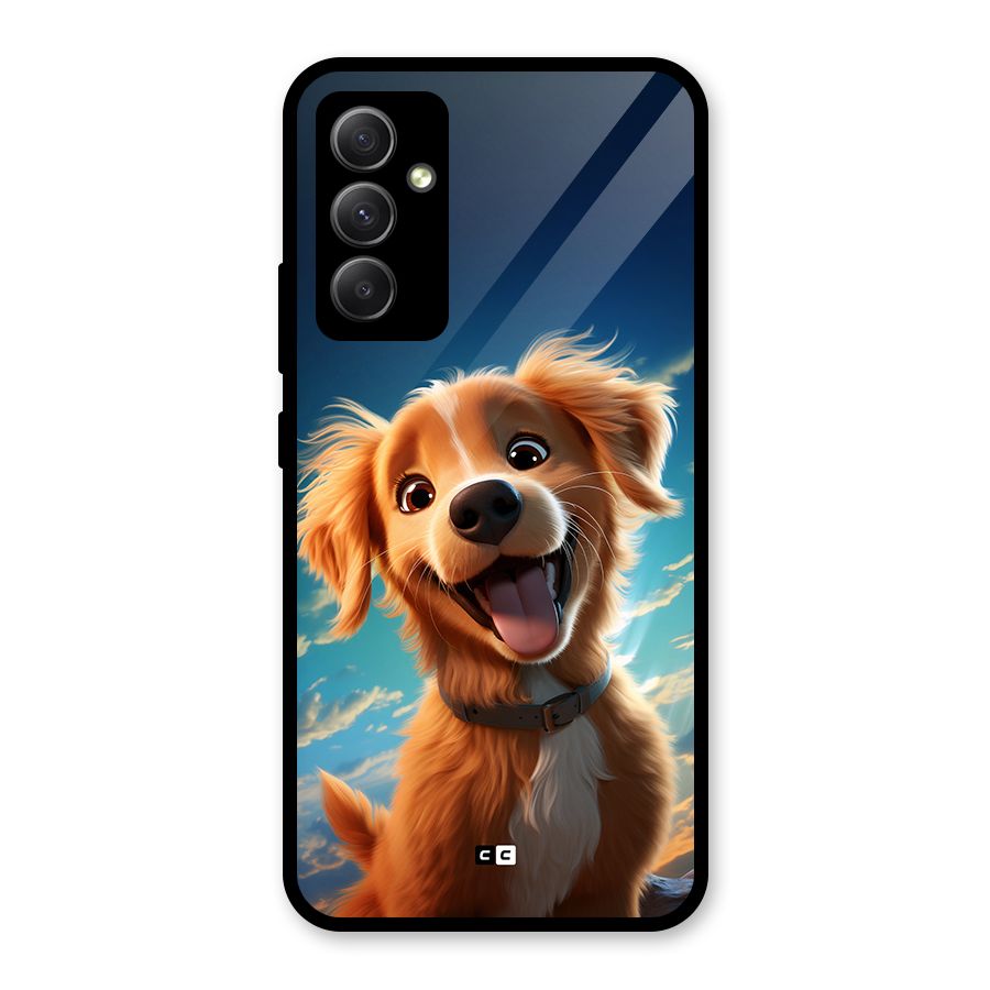 Happy Puppy Glass Back Case for Galaxy A34