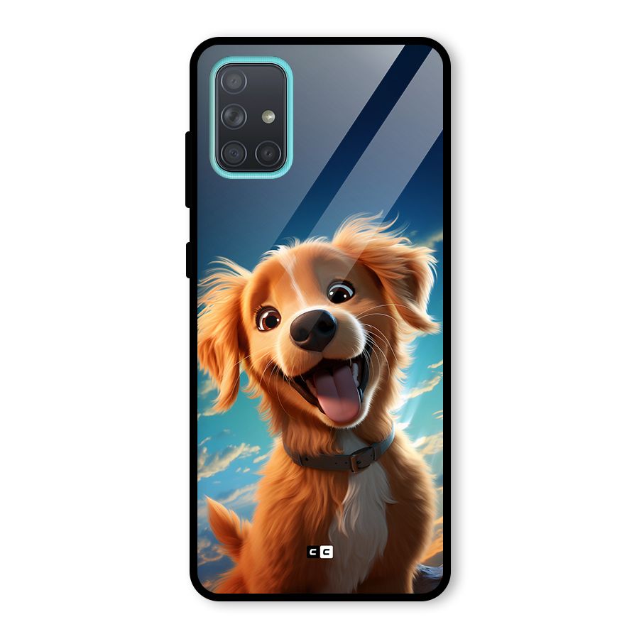 Happy Puppy Glass Back Case for Galaxy A71