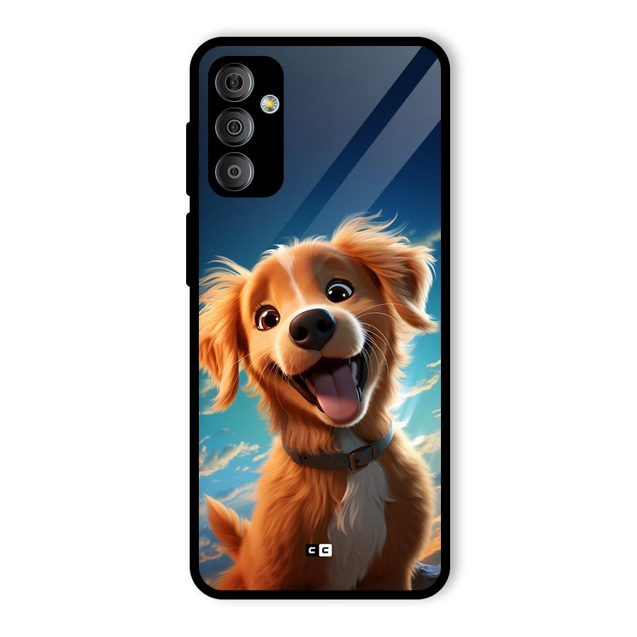 Happy Puppy Glass Back Case for Galaxy F23