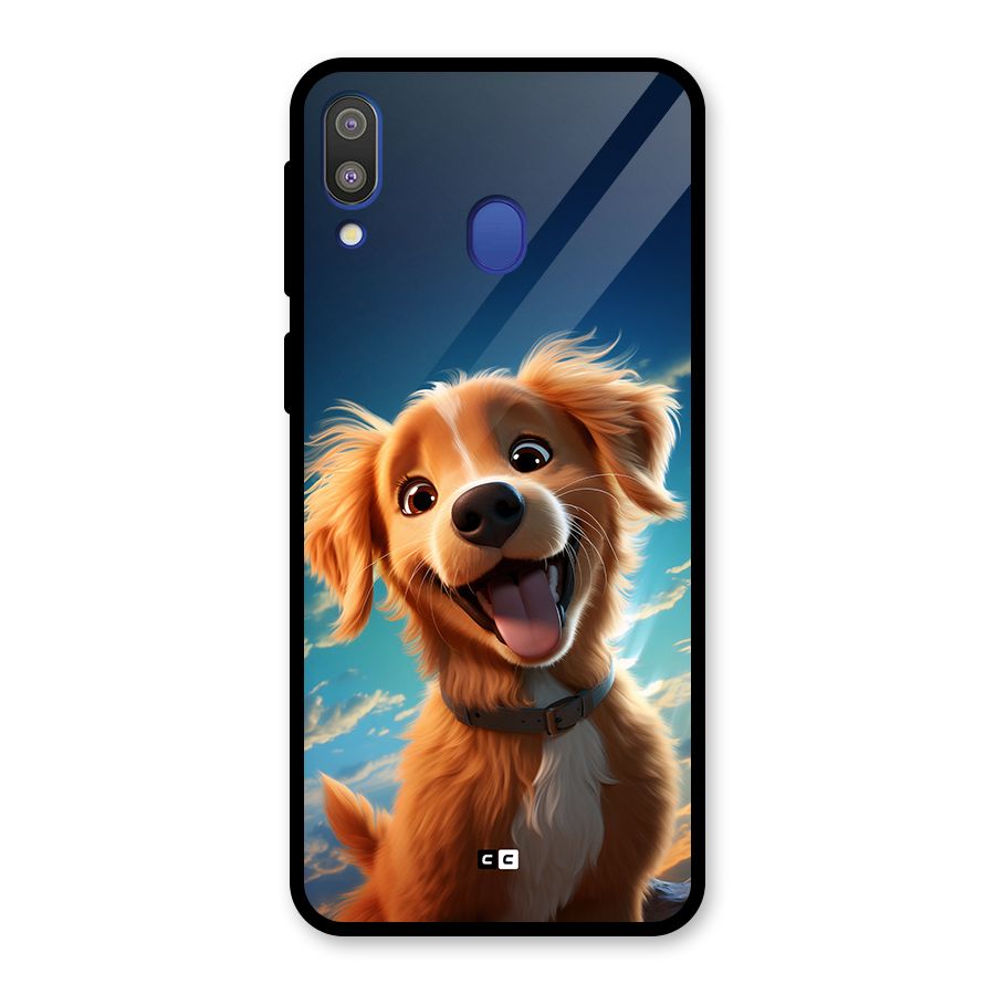 Happy Puppy Glass Back Case for Galaxy M20
