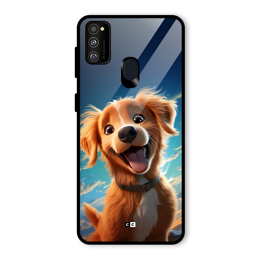 Happy Puppy Glass Back Case for Galaxy M30s