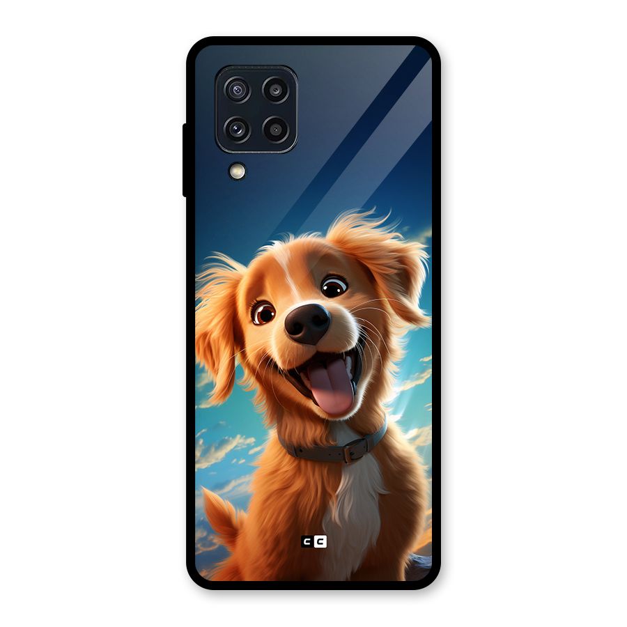 Happy Puppy Glass Back Case for Galaxy M32