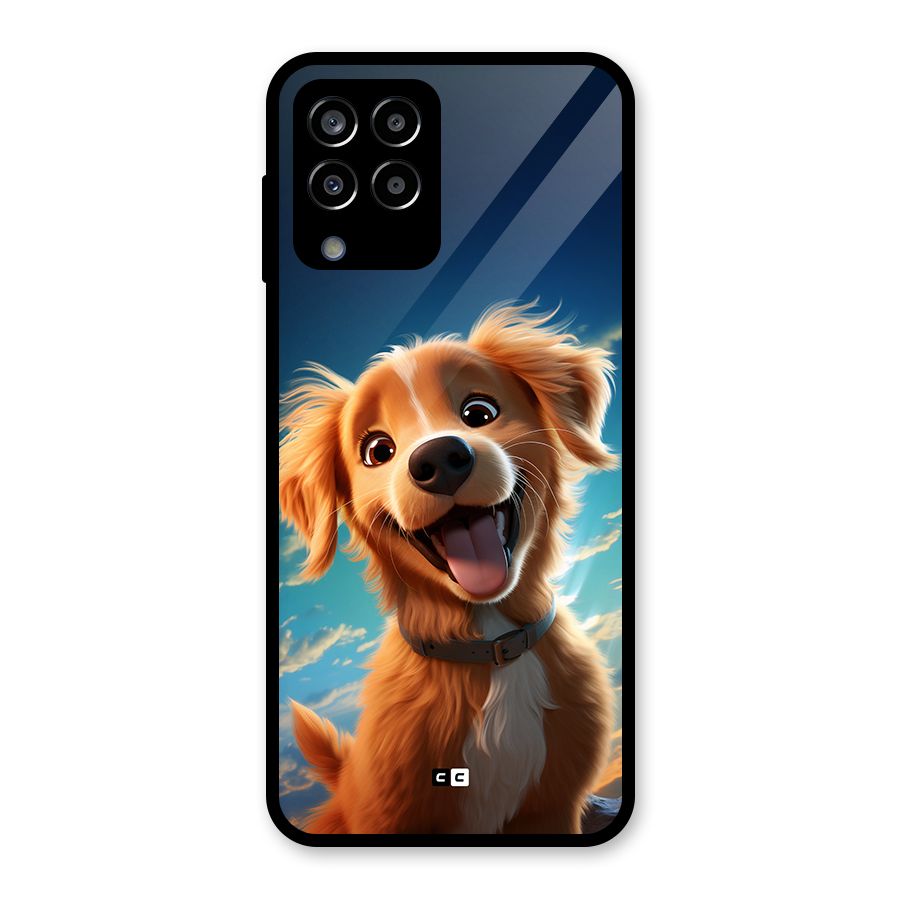 Happy Puppy Glass Back Case for Galaxy M33