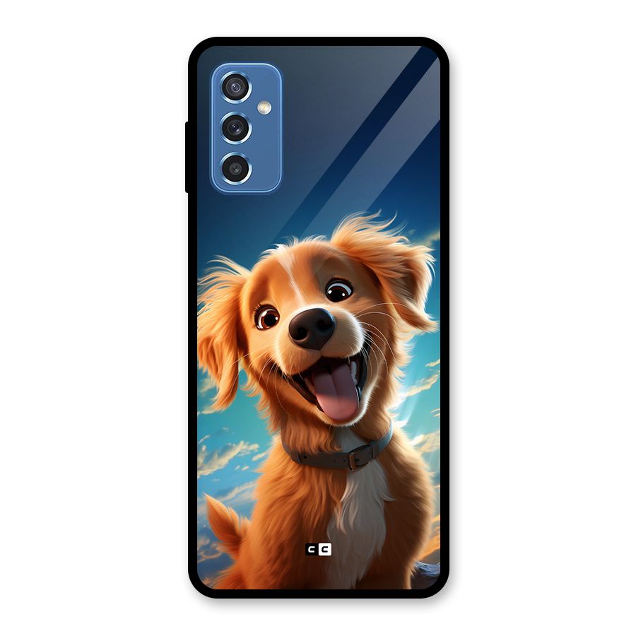 Happy Puppy Glass Back Case for Galaxy M52 5G