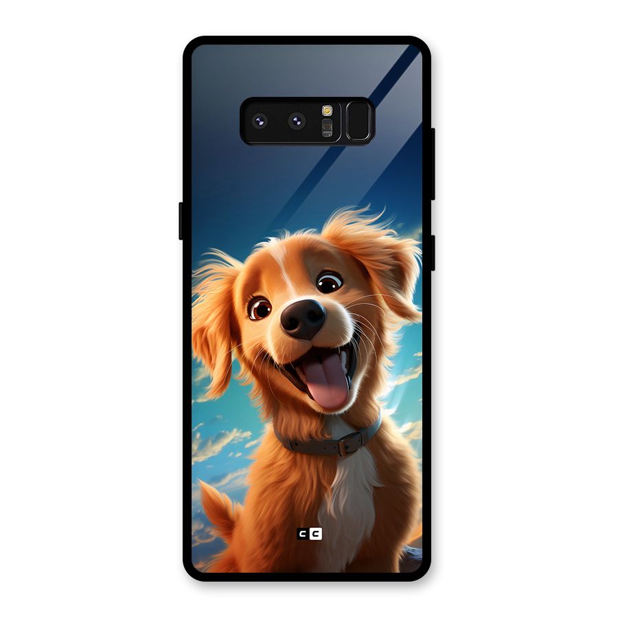 Happy Puppy Glass Back Case for Galaxy Note 8