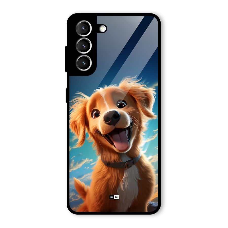 Happy Puppy Glass Back Case for Galaxy S21 5G