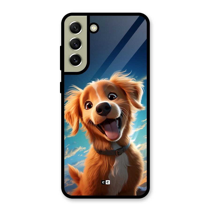 Happy Puppy Glass Back Case for Galaxy S21 FE 5G