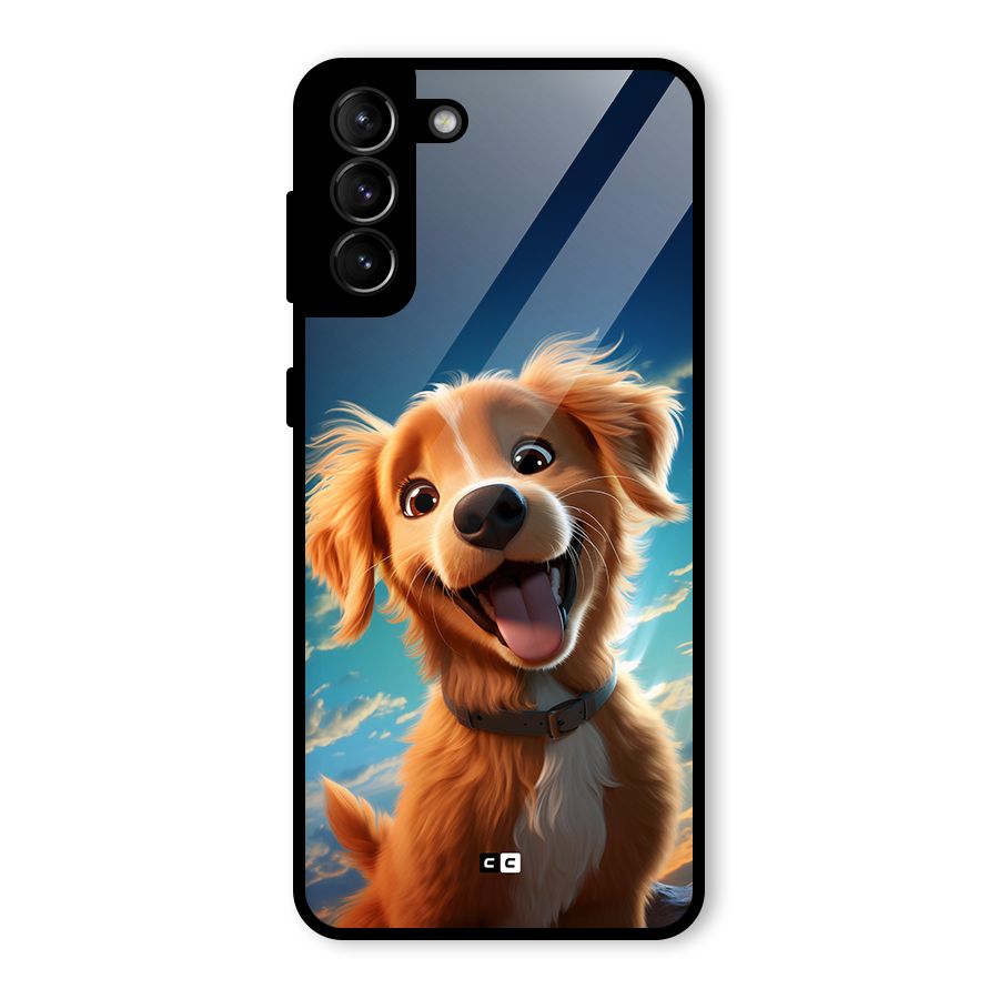 Happy Puppy Glass Back Case for Galaxy S21 Plus