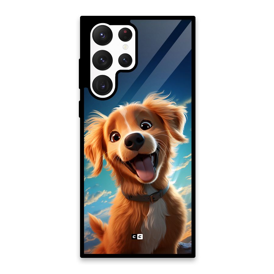 Happy Puppy Glass Back Case for Galaxy S22 Ultra 5G