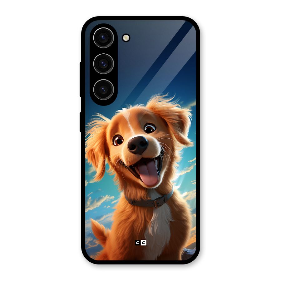 Happy Puppy Glass Back Case for Galaxy S23