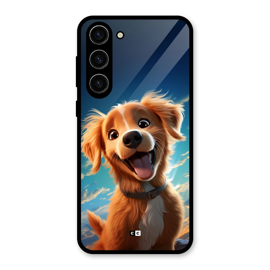 Happy Puppy Glass Back Case for Galaxy S23 Plus