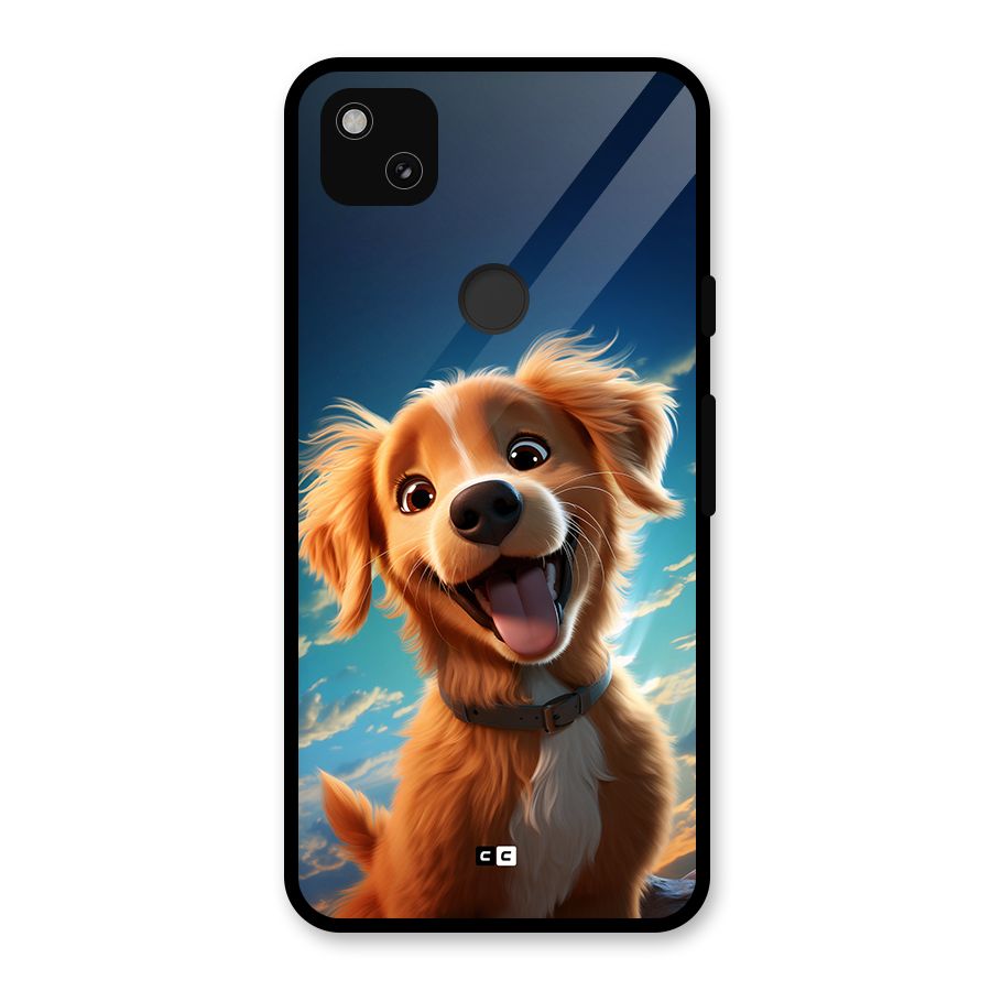 Happy Puppy Glass Back Case for Google Pixel 4a