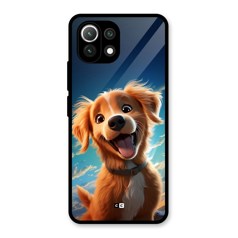 Happy Puppy Glass Back Case for Mi 11 Lite