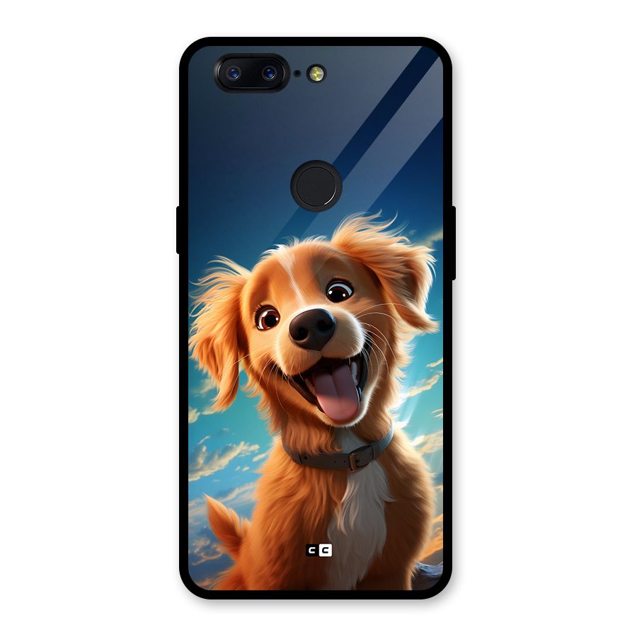 Happy Puppy Glass Back Case for OnePlus 5T