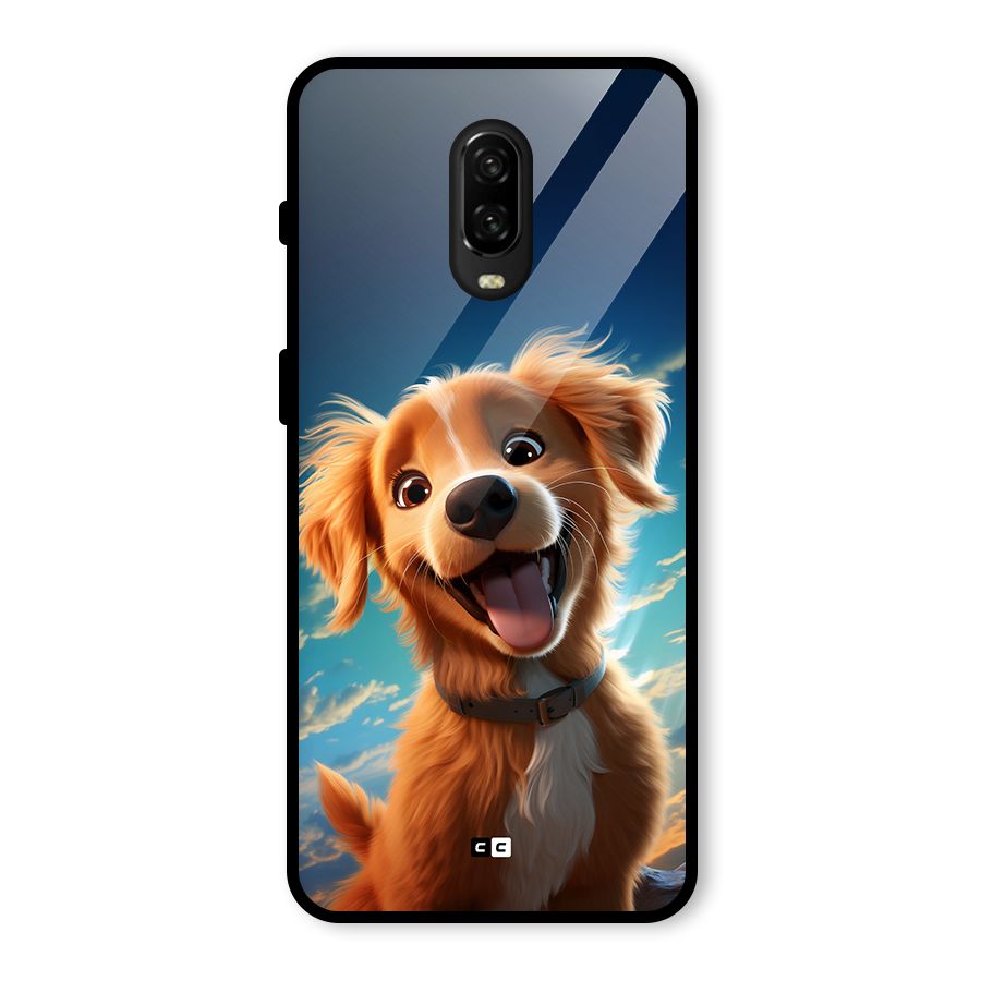 Happy Puppy Glass Back Case for OnePlus 6T