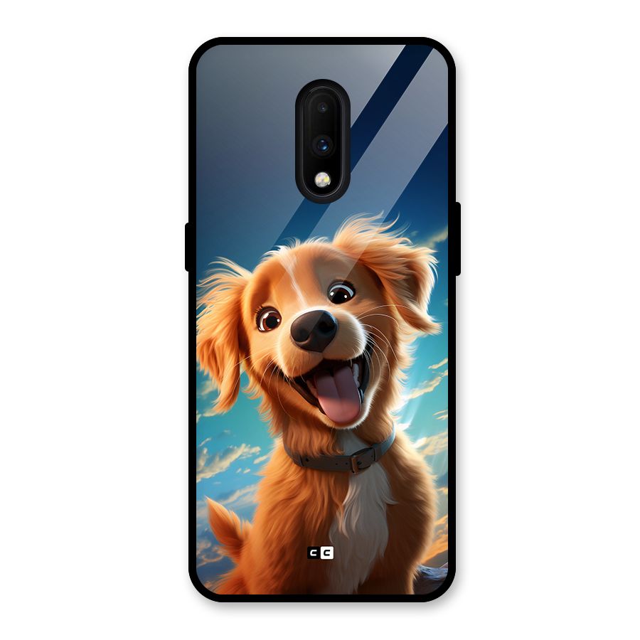 Happy Puppy Glass Back Case for OnePlus 7