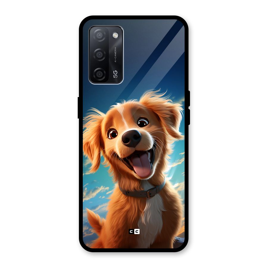 Happy Puppy Glass Back Case for Oppo A53s 5G
