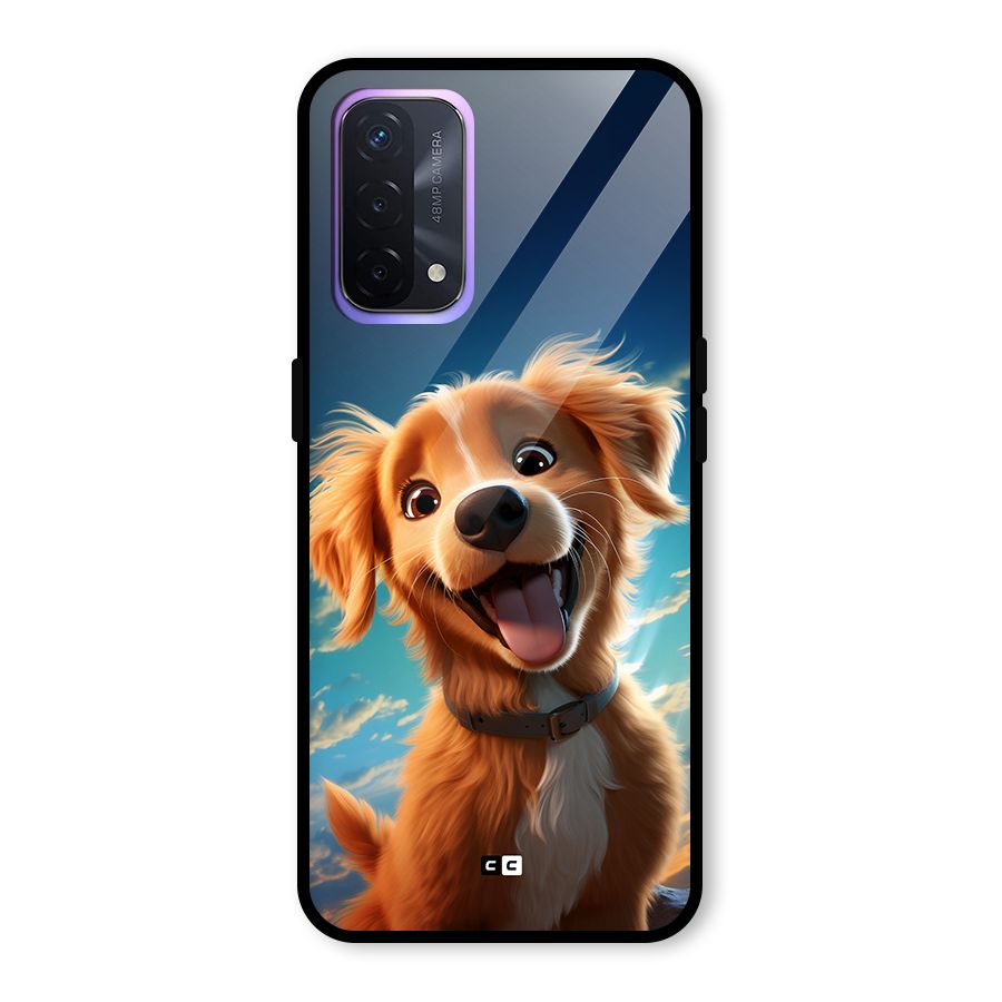 Happy Puppy Glass Back Case for Oppo A74 5G