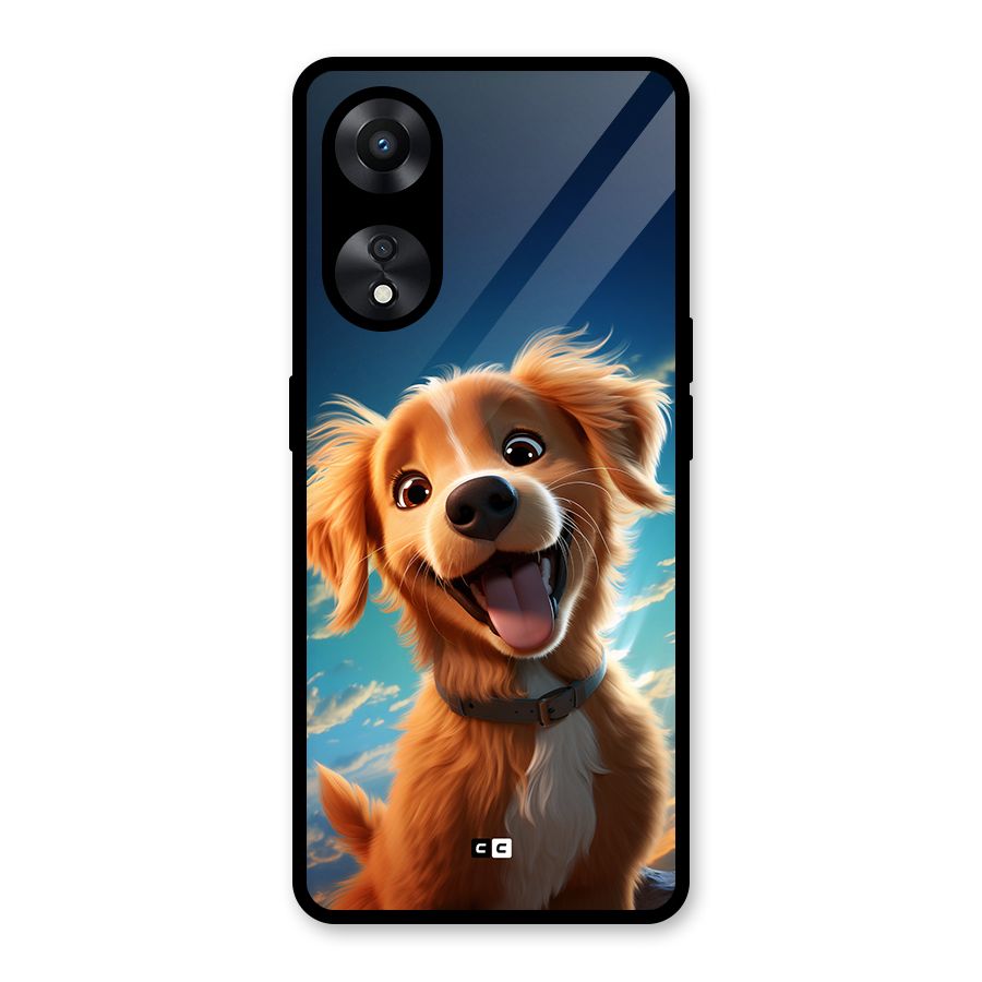 Happy Puppy Glass Back Case for Oppo A78