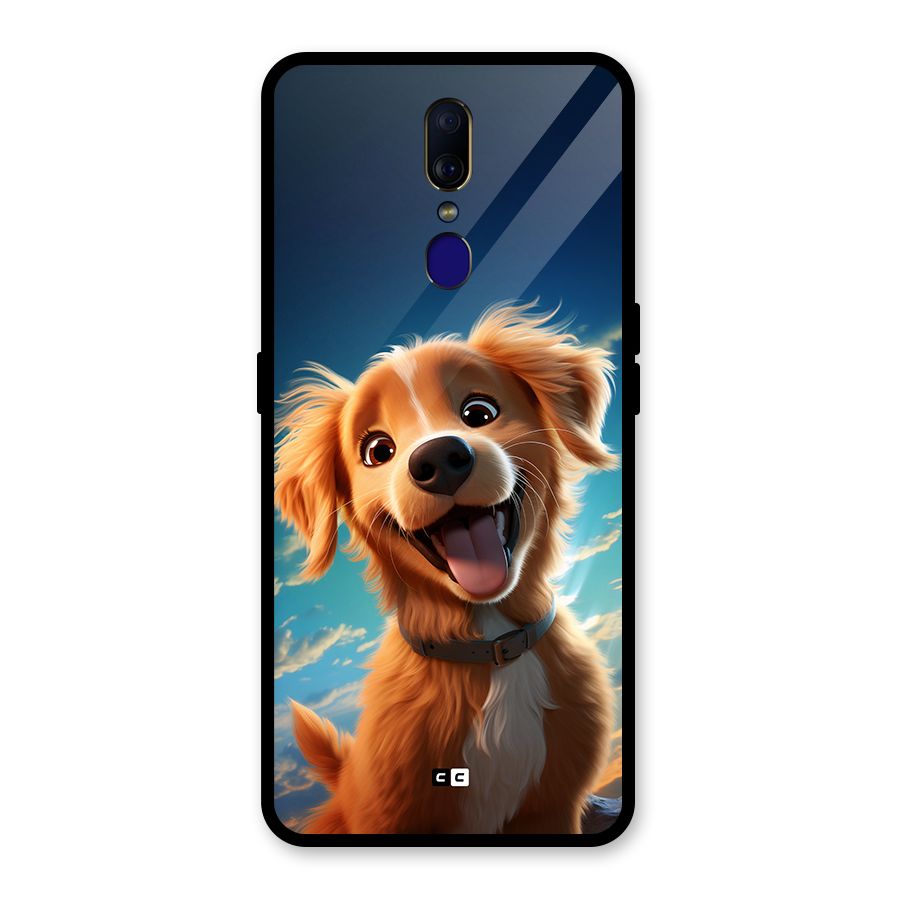Happy Puppy Glass Back Case for Oppo F11