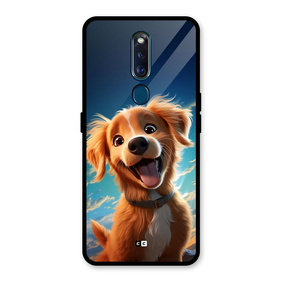 Happy Puppy Glass Back Case for Oppo F11 Pro