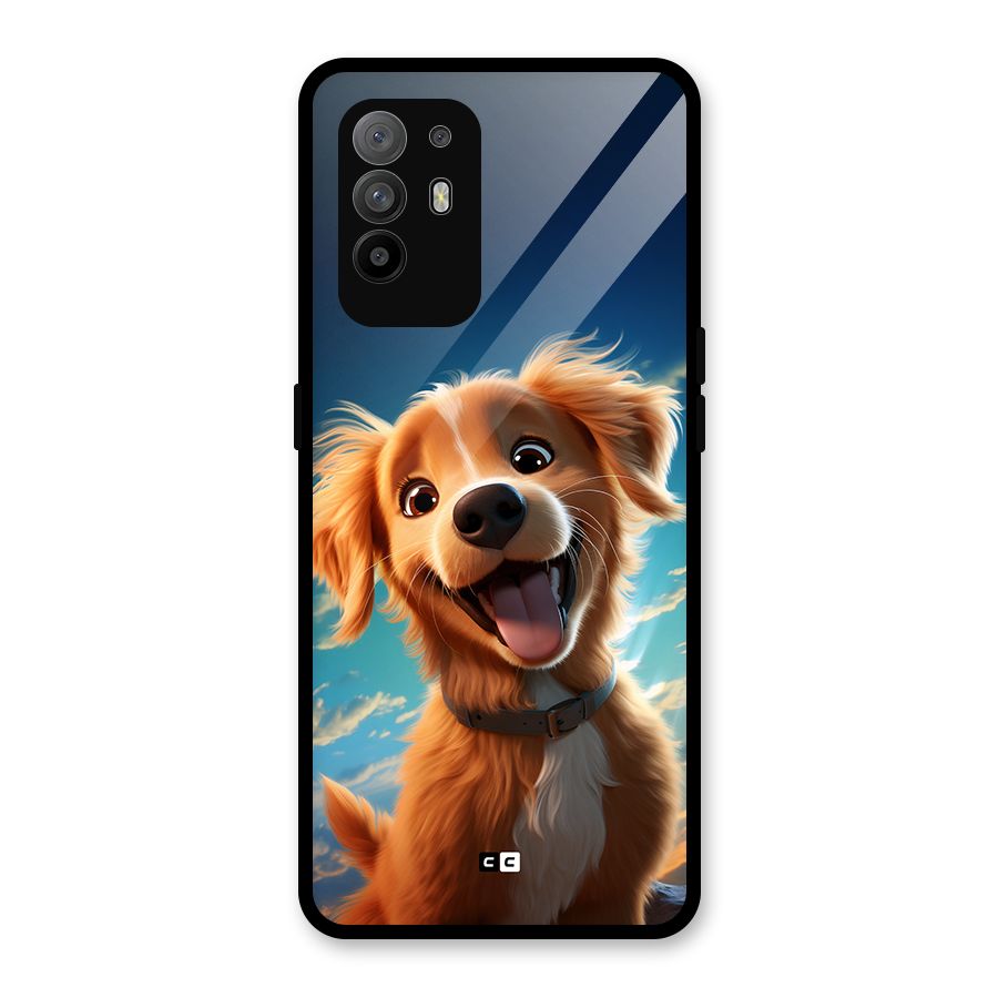 Happy Puppy Glass Back Case for Oppo F19 Pro Plus 5G