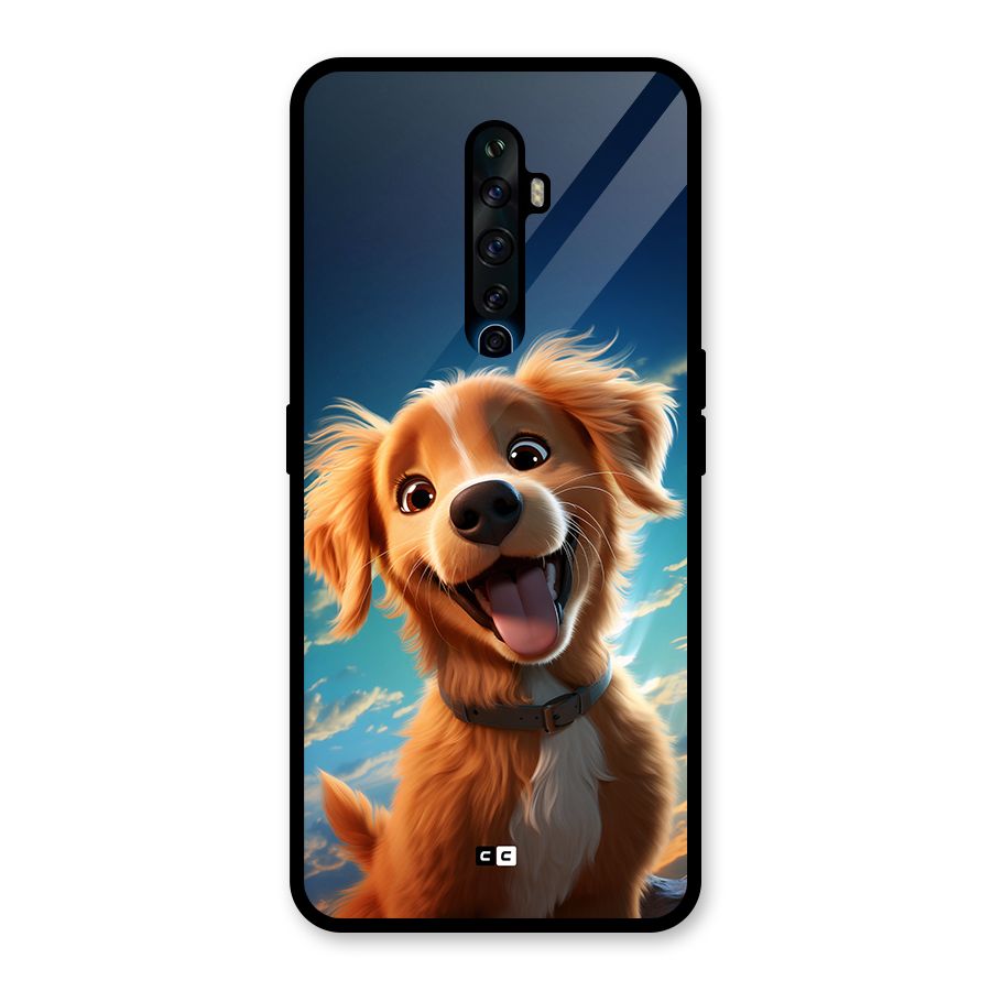 Happy Puppy Glass Back Case for Oppo Reno2 F