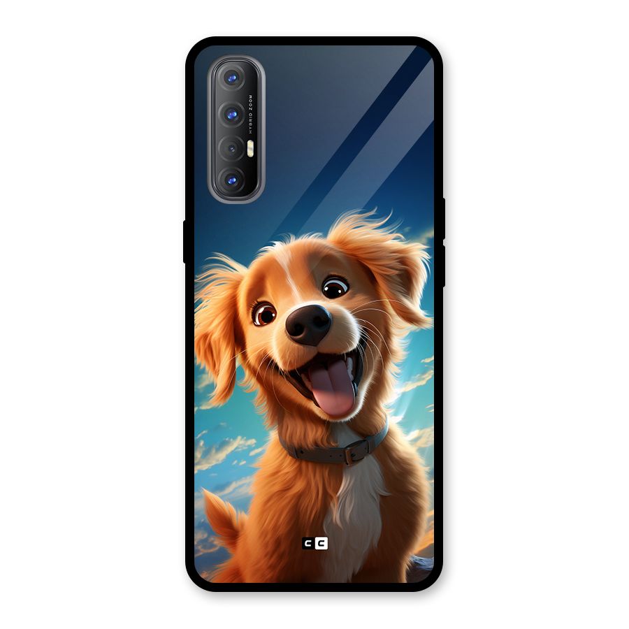 Happy Puppy Glass Back Case for Oppo Reno3 Pro