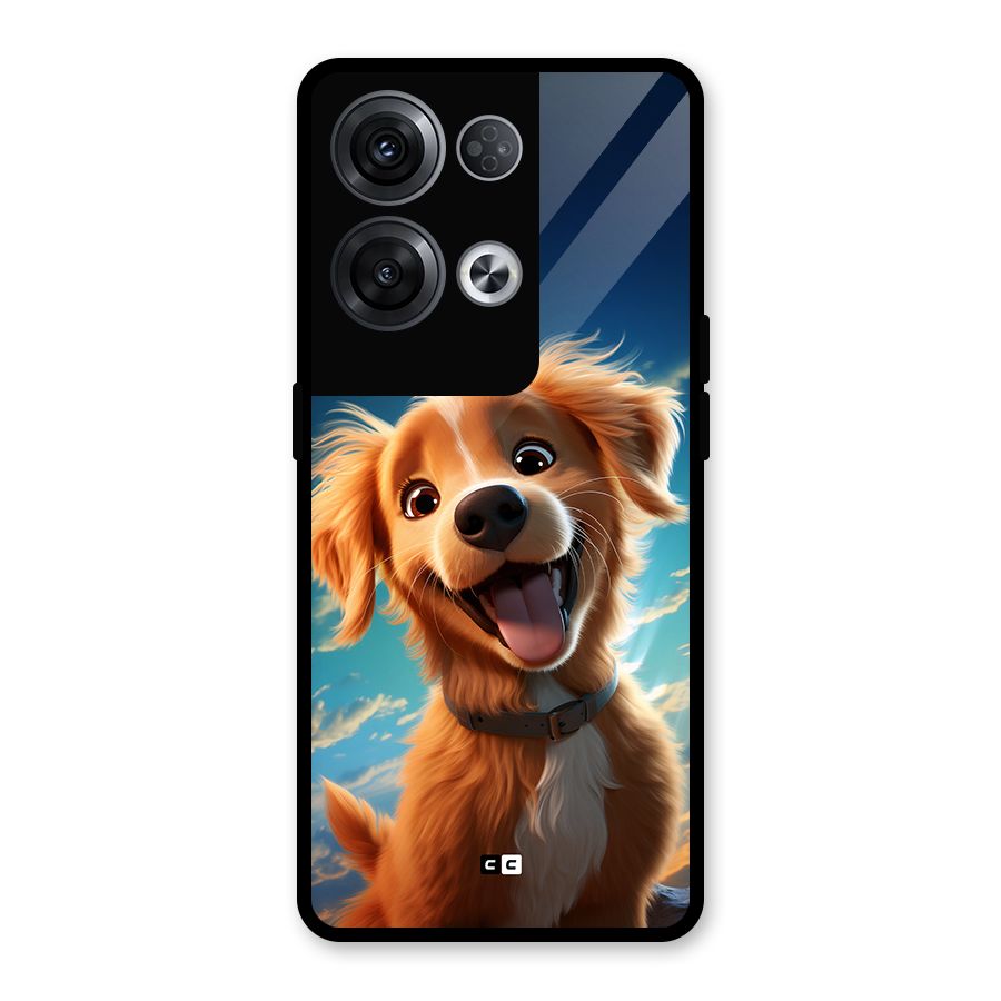 Happy Puppy Glass Back Case for Oppo Reno8 Pro 5G
