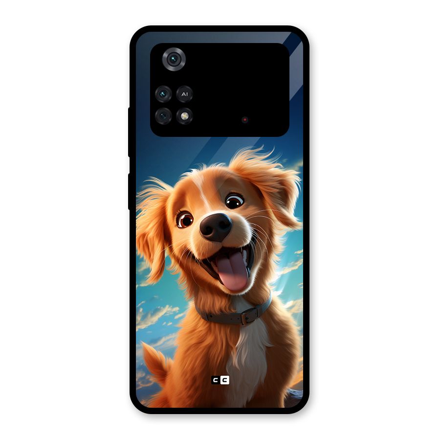 Happy Puppy Glass Back Case for Poco M4 Pro 4G