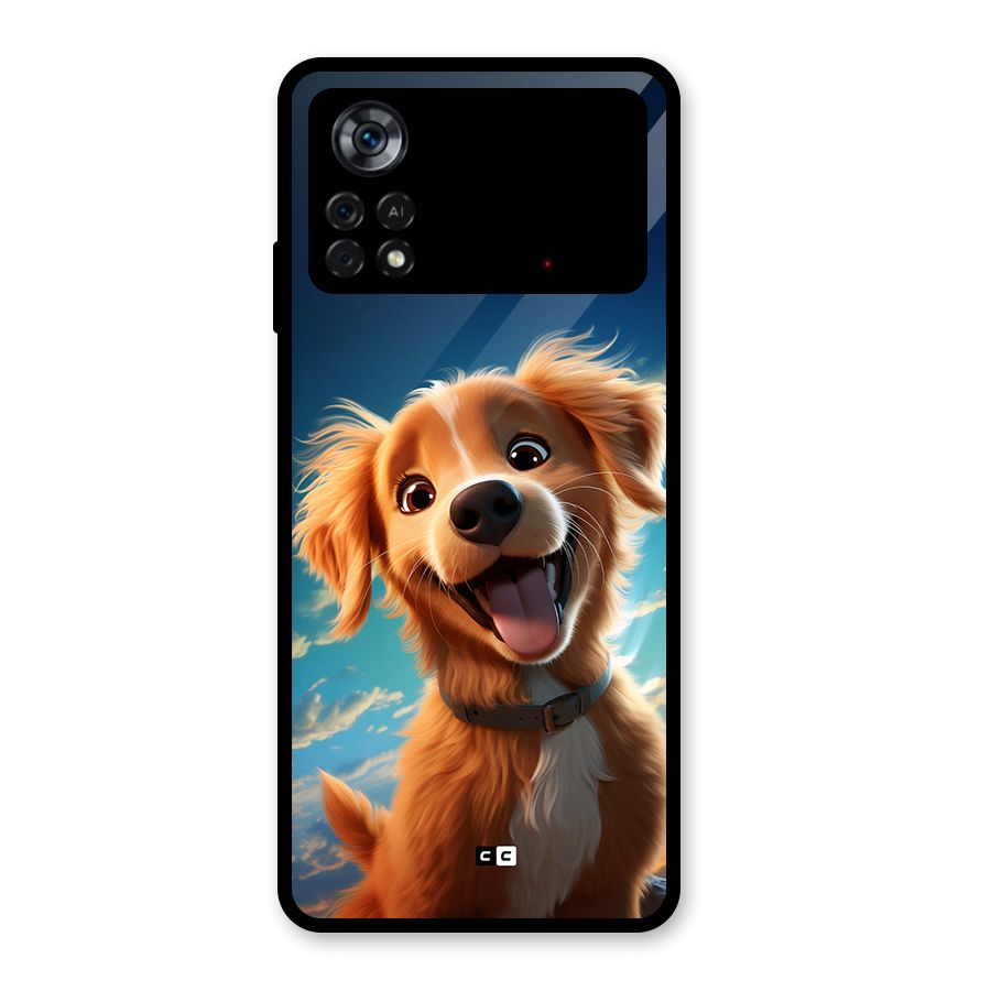 Happy Puppy Glass Back Case for Poco X4 Pro 5G