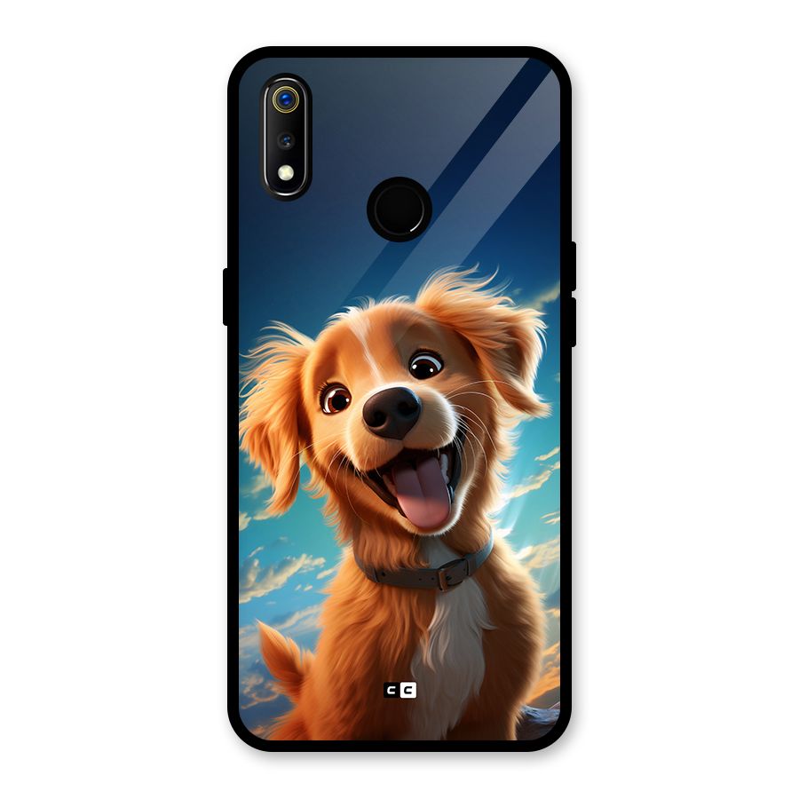 Happy Puppy Glass Back Case for Realme 3i