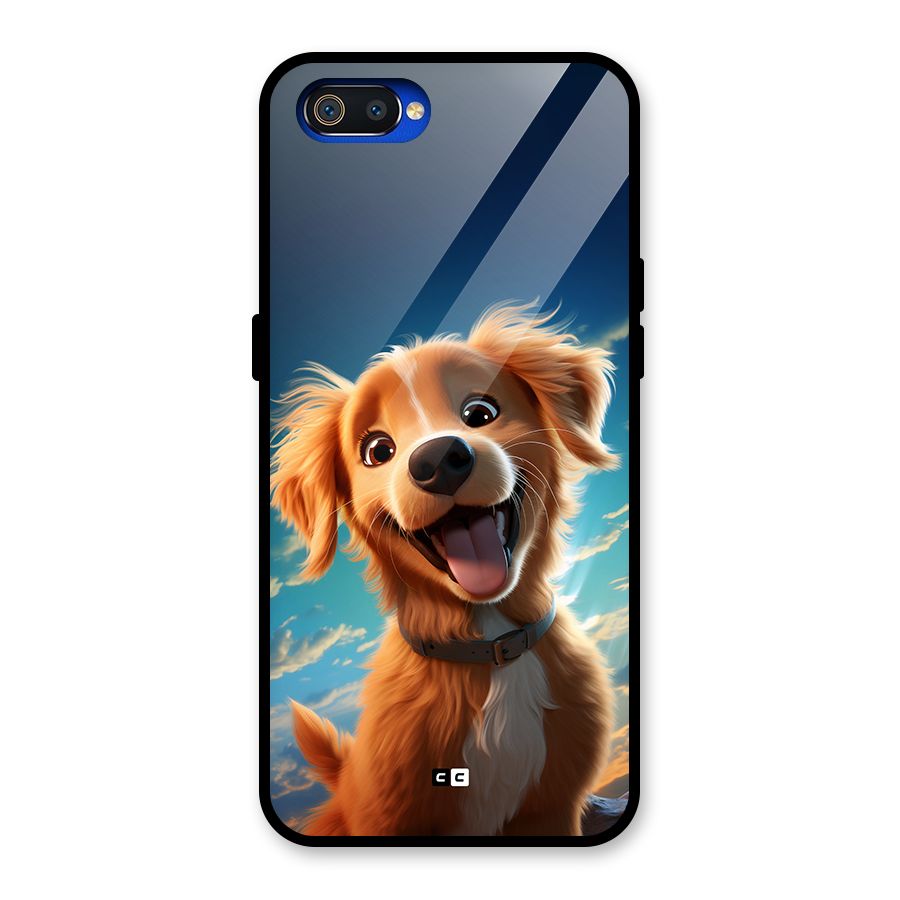 Happy Puppy Glass Back Case for Realme C2