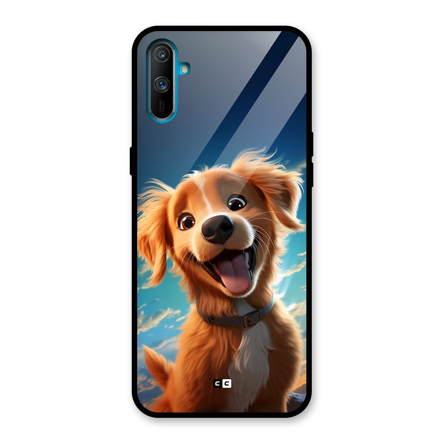 Happy Puppy Glass Back Case for Realme C3