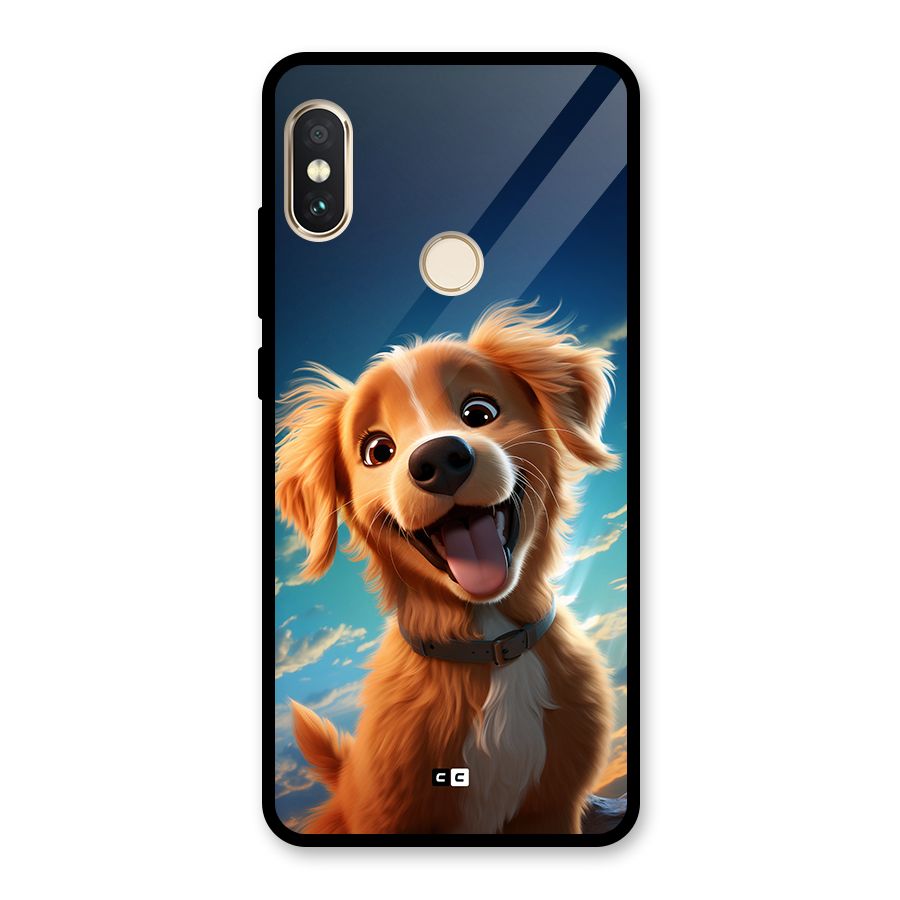Happy Puppy Glass Back Case for Redmi Note 5 Pro