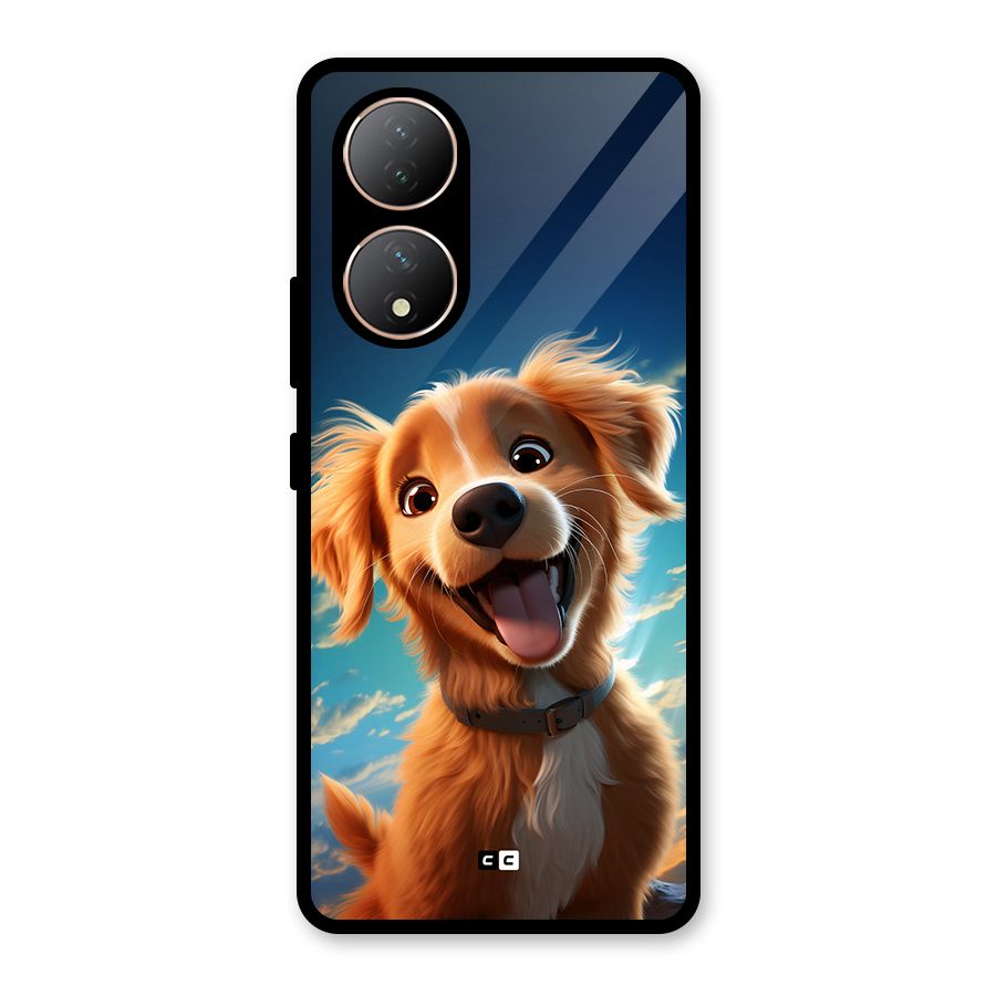 Happy Puppy Glass Back Case for Vivo T2
